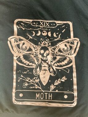 Moth Graphic hoodie in Blush Print on Black